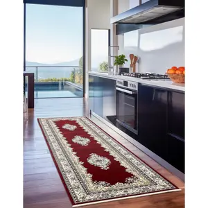 Burgundy Nain Design Rug