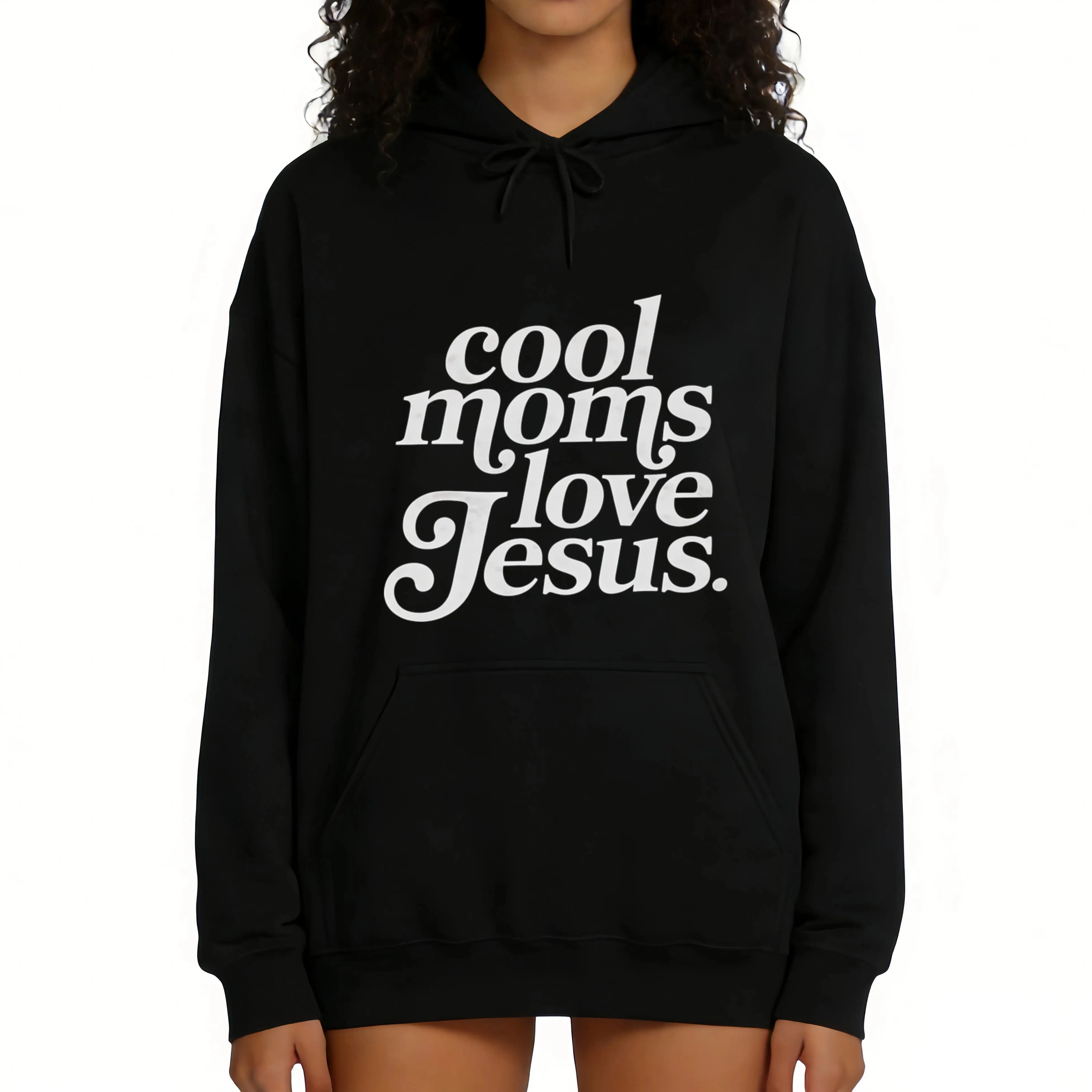 Inspirational Long Sleeve Hoodie for Moms – Comfortably Wear Your Faith with 'Praying Mama' Design, Perfect Gift for Religious and Faithful Mothers