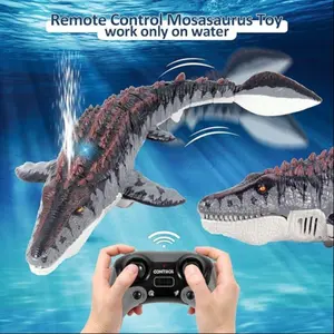 Remote Control Dinosaur World Animal Model, 1 Box Electric Realistic Mosasaurus Ancient Sea Creature Toy & Accessories, Educational Birthday Gift