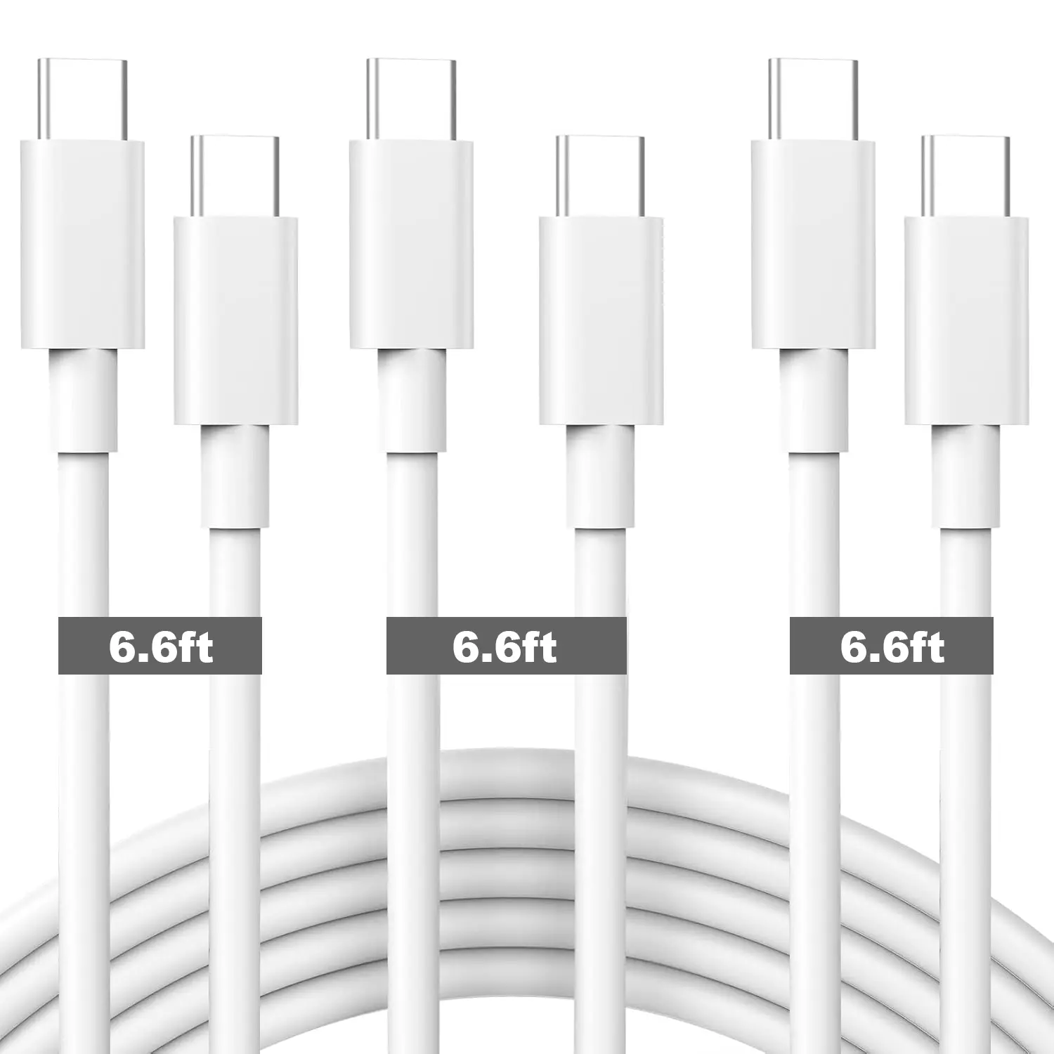 3PCS USB C to C Cable, iPhone 15 Charger Cord 6ft,60W Long Type C Fast Charging Cable for Apple iPhone 15/Pro/Pro Max/Plus, iPad Pro, Air5, MacBook Air, Samsung Galaxy,Android