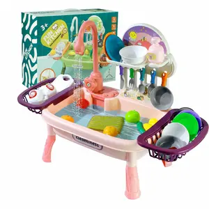 Pretend Kitchen Sink Toy for Kids – Running Water Playset with Realistic Dishes & Faucet, Fun Gift for Toddlers & Kids
