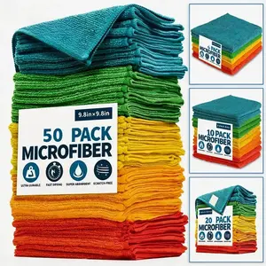 Ultra-Absorbent Quick-Dry Microfiber Cloths, 5/10/20/50pcs, 9.84x9.84in, Scratch-Free, Ideal for Kitchen & Bathroom, Durable & Vibrant Colors, Microfiber Cleaning Cloth