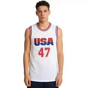 Men's #47 USA Basketball Jersey Trump Mesh Ventilation Sewn Embroidery White Large Size S-XXL Outdoor Sportswear Daily Training Suit Fan Merchandise Clothing