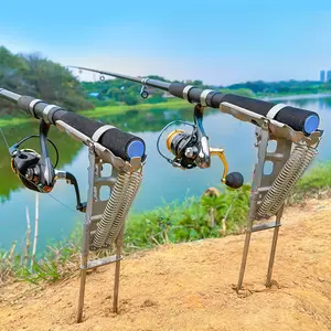 Automatic Deploy Fishing Rod Holder, High Sensitivity Dual Spring Activation Fishing Rod Holder, Stainless Steel Fishing Rod Holder for Outdoor, Fishing Equipment, Gift for Fishing Lover