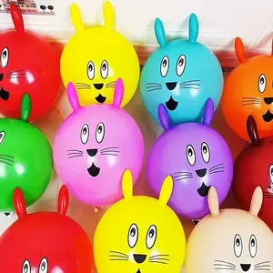 10 Piece Cute Bunny Head Balloons, Mixed Color Latex, Perfect for Easter Celebrations, Long Ears Design, Holiday Decor, Birthday Party Supplies