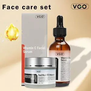 VGO Baba De Caracol Restorative Daily Care Set - Vitamin C Serum | 92 Snail Moisturizer for Hydration Skin Radiance Repair moisturizing Comfort