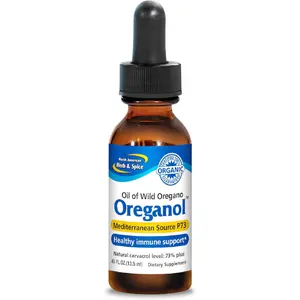 NORTH AMERICAN HERB & SPICE Oreganol - 0.45 fl. oz. - Unprocessed, Wild, Organic Oregano Oil - Mediterranean Source P73 - Non-GMO - 194 Servings