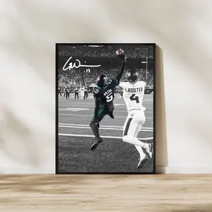 [SALE UP TO 40%] [Unframed] Garrett Wilson Jets Poster | New York NFL Football Digital Art Print | Sports Wall Decor for Man Cave or Game Room