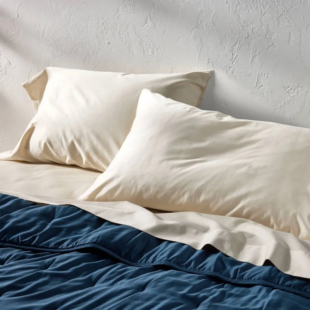King 600 Thread Count Sateen Pillowcases Natural - Casaluna