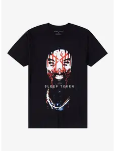 Sleep Token Vessel Face T-Shirt Hot Topic Exclusive T-Shirt Sleep Token Shirt, Even In Arcadia Shirt, Scene Sleep Token Even In Arcadia Shirt
