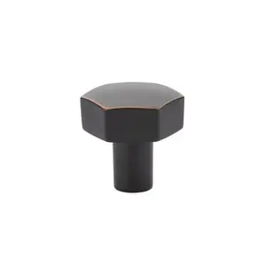 212 MAIN 1.125 in. Modern Hexagonal Shape Cabinet Knob, Oil Rubbed Bronze, Door Hardware
