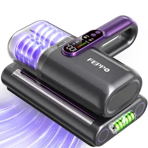 FEPPO  Cordless Mattress Vacuum Cleaner, 18Kpa Bed Vacuum with 253.7nm UV-C Light & Ultrasonic Technology, Handheld Vacuums with Dust Sensor & LED Display, 52800 Times/Min High Frequency Tapping #Summervibes