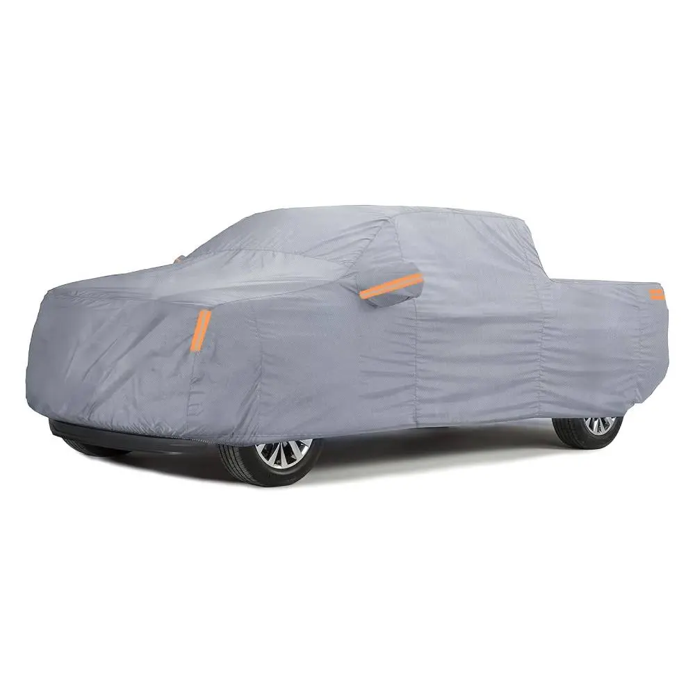 Nilight Heavy Duty Weatherproof Cotton Truck Cover - Industrial Car/Truck Cover with Zipper, Sun Protection, Windproof, Snowproof, Striped Reflective Strips, Elastic Hem, Heat Resistant (Universal Fit: Up to 228" Length, Max 144" Cab Length), Trucks, Anti