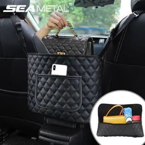 New productCar Handbag Holder Pu Leather Car Storage Bag Interior Auto Seat Middle Box Seat Back Hanger Hanging Pocket Organizers