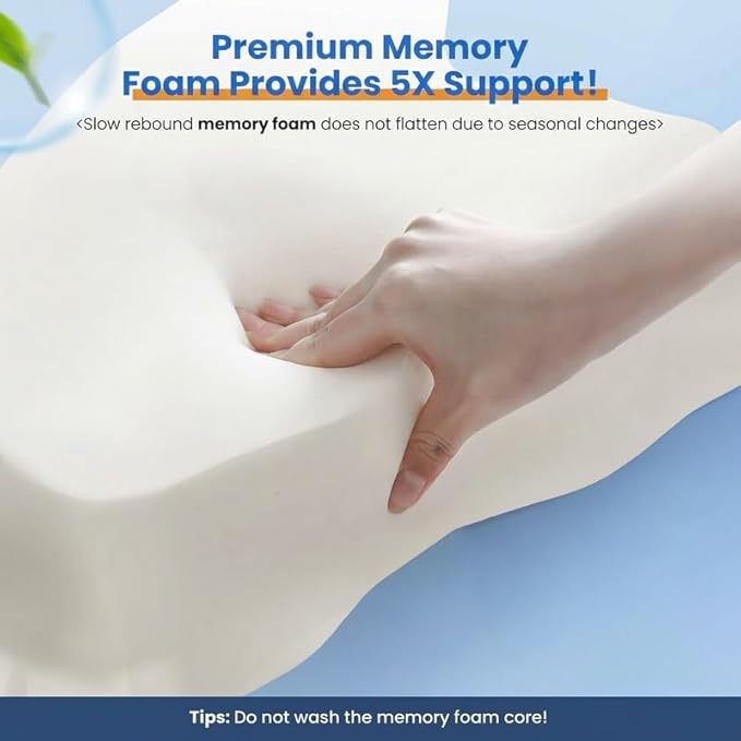 WKEFF Memory Foam Nap Pillow, Height-adjustable Body Pillow, Leg Support Pillow, Ergonomic Prone Pillow, Bedside Pillow, Couple Wedge Pillow for Phone Use, Multi-functional Pillow with Removable and Washable Cover for Home and Office Use