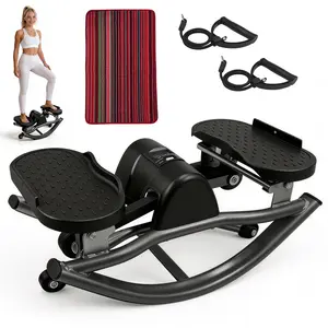 Rocking Stepper Ski Machine with 3D Motion Stepper Design Side Sepper Machine for Home Workout , Compact & Space-Saving Design, Built-In Counter