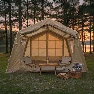 8 m ²  Inflatable Tents for Camping, Blow Up Tent with Hand Pump, Easy Setup InflatableTent 4 Season Tent, Waterproof Oxford Air Glamping Tents for Camping Adult 4/6/8 Person