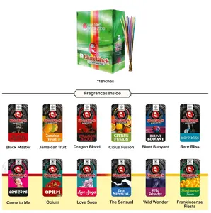 Blunt Black 10.5" Incense Sticks – Assorted Fragrances, Long-Lasting Burn – Ideal for Home Use, Meditation & Relaxation with free incense holder