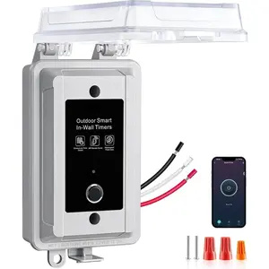 20A WiFi   Timer, Heavy-Duty 120V 1HP Hardwired Outdoor Timer, App/Voice Remote /Off Control, Programmable Schedules, Alexa  Compatible, for Pool Pump Water Heater Lights