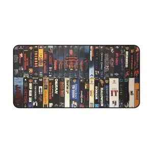 Retro Horror Movie Desk Mat - Customizable Neoprene Anti-Slip Mouse Pad - Mystical Office Decor