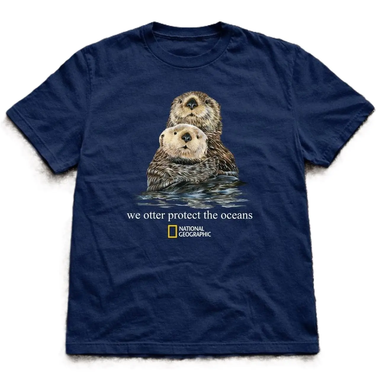National Geographic navy blue otter t-shirt Size S-5XL