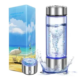 Premium Hydrogen Water Bottle with Advanced Electrolysis Technology High Borosilicate Glass Leak-Proof Design 420ml Capacity Enhances Skin Health Sleep Quality Metabolism and Vitality Portable Reusable Washable Drinkware