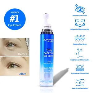 Caffeine Roller Ball Eye Treatment - Quickly Eliminate Dark Circles & Puffiness, Anti-Aging Retinol Serum, Portable & Refreshing Eye Care Maintain Youthful Glow Optimal Absorption Restore Shea Firming Smoothing Eye Fatigue Reduce Eye Fatigue