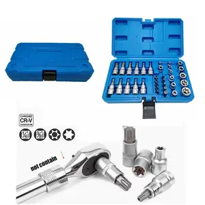 34Pcs Socket Set, Socket Wrenches, Premium Star Torx Socket Tool Kit, Universal Auto Repair & Household Tool Set