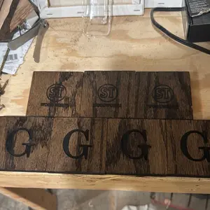 Initial coasters customizable 4 count 6 count or more  Tableware slip resistant