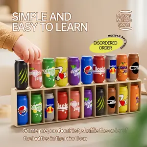 Guess the Match Game Beverage Can Matching Board Game, Tabletop Games, Fun Family Interactive Game, Includes Beverage Cans + Storage Box + Stickers, Parent-Child Party Educational, Develops Focus and Memory, Suitable for Children and Adults
