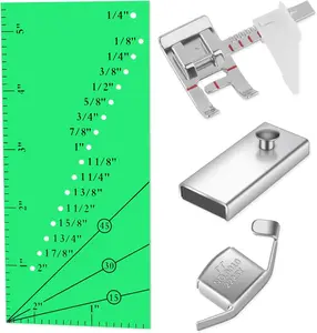 Adjustable  Seam Guide Ruler, 4- Sewing Machine Accessory Set for Beginners & Professionals