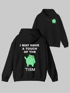 I May Have a Touch of the Tism Unisex Fitted Hoodie, Gag Frog Hoodie, Funny Hoodie, Graphic Hoodie, Sweatshirt