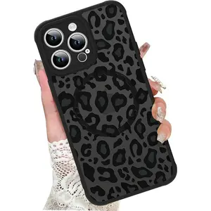 Magnetic Leopard Phone Case for iPhone 15 16 Pro Max 14 13 12 Plus, Cute Cheetah Protective Case Compatible with Magsafe for Girls Women Men