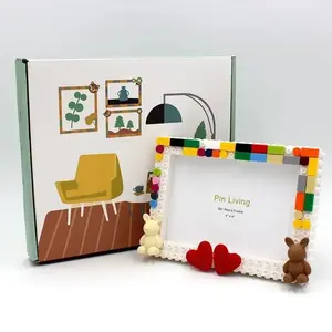 Valentine's Day DIY Photo Frame, Creative Handmade Building Block Design, Home Desktop Decor, Festival Gift, Girls Bedroom Furniture