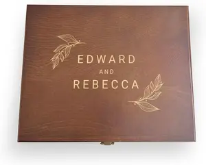 Engraved Wooden Keepsake Box Classic Walnut Finish Personalized Memory Box for Weddings Custom Photo Storageage 3 Sizes Available Secure Metal Hardware