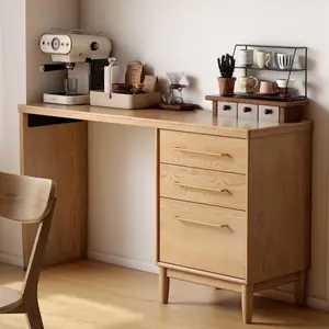 YESWOOD 59" Solid Oak Wood Sideboard, Multi-Functional Cabinet Designed to Pair with Folding Tables & Under Table Storage, 3-Drawer Storage Cabinet for Apartments, Dining Room & Kitchen