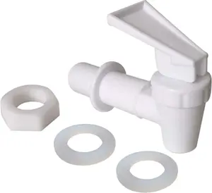 Set of 4 replacement white water dispenser faucets, BPA-free plastic faucet.