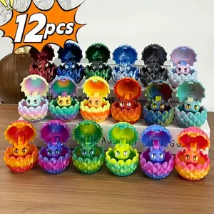 12 Pcs Small 3D Dragon Eggs with Dragon Inside, Mini Flying Dragons, Miniature Set, Easter Basket Stuffers, Unique Cute Easter Basket Essentials