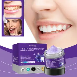 Purple Teeth Whitening Powder, Gentle Cleansing, Remove Yellow Teeth & Tooth Stains, Long Lasting Fresh Breath, Natural Lavender & Mint Extract Oral Care