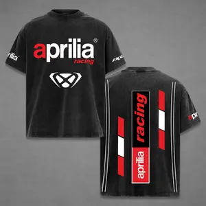 Retro Aprilia Racing Washed T-shirt Vintage Motorcycle, Motor Speed Racing Sportbike Graphic Merch, Acid Washed Streetwear Clothing, Unisex Dirt Bike Racing Tee, Vintage Motorsport Shirt, Speed Culture Men's Wear, Designed for Biker