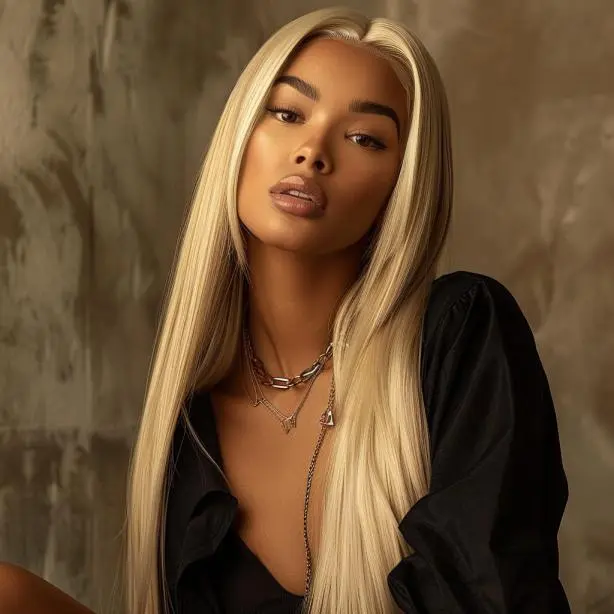 RedoHair Blonde Straight Human Hair Lace Front Wig, 13×4 Inches - Tangle-Free and Shed-Free, Glueless Design