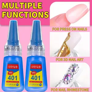 2 pieces of ultra-strong nail tip adhesive, suitable for press-on nails, nail tips, and artificial nails, capable of bonding diamonds and jewelry