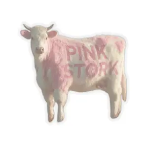 Pink Stork Pink Cow Sticker | Laptop or Water Bottle Sticker | Vinyl Pink Stork Pink Cow Sticker | Laptop or Water Bottle Sticker | Vinyl