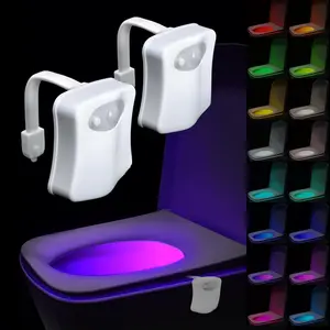 Toilet Light Motion Sensor  Colors Changing 2 Pack LED Glow Bowl Smart Night Light for Bathroom Cool Funny White Elephant Gag Gift Christmas Dad Teen Boy Girl Men Women