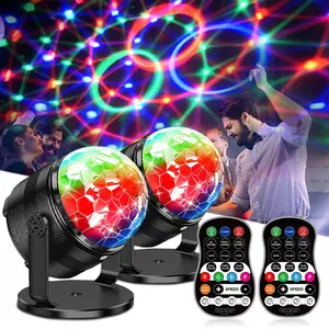 Disco Party Light 2PCS Remote Control Voice Controlled Projection for Indoor Christmas, Halloween, Birthday, Weddings & KTV Bars