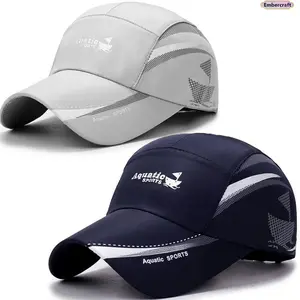 2 Pack Quick Dry Baseball Caps for Men and Women, Breathable Printed Trucker Hat with Sailboat Design, Lightweight Sun Protection Hat for Fishing, Hiking, Running, Camping, Outdoor Sports and Daily Walking