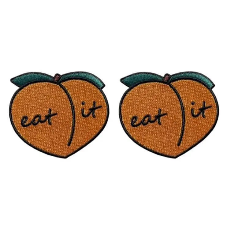 MiltacUSA Peach Booty Patch [Iron on Sew on 3.0 inch -MPC5] 2 Piece for Vest, Jackets, Pack Backs, Hats, Tactical Gears