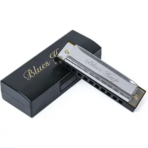 Blues Harp Diatonic Harmonica, 10-Hole Key of C, Beginner Harmonica for Students & Adults, with Protective Case
