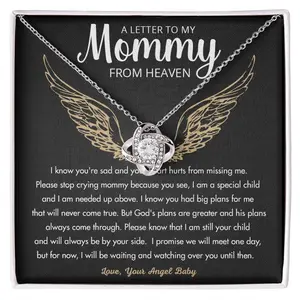 Letter To My Mommy, Baby Loss Gift, Pregnancy Loss Necklace, Support, Miscarriage, Miscarriage Gift for Moms, Miscarriage Remembrance, Child Loss, Remembrance Gift, Memorial Gift For Loss of Baby, Miscarriage Keepsake Gift From Baby Angel