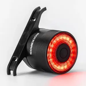 ROCKBROS Bike Tail Light USB Rechargeable Bicycle Taillight, Auto On Off Sensor IPX6 Waterproof Bike Rear Lights for Night Riding and Bicycle Safety, 4 Light Modes Cycling Safety Light